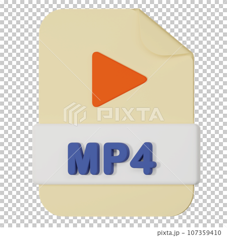mp4 filename extension 3d icon 107359410