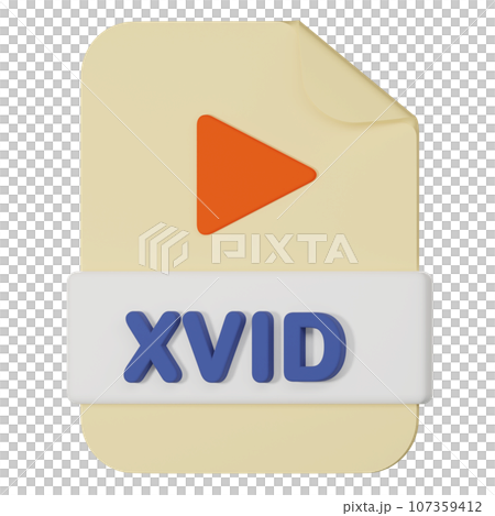 xvid filename extension 3d icon 107359412