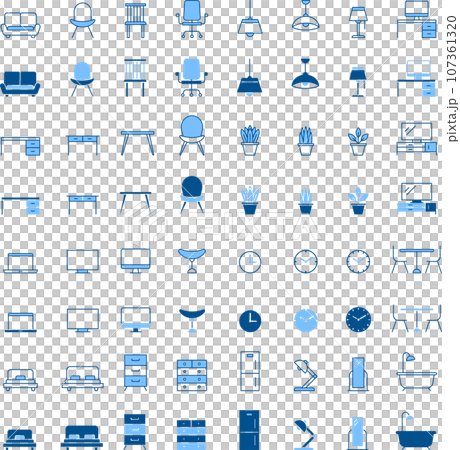 2 color interior icon set 107361320
