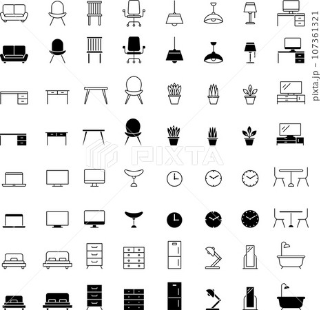 インテリアのアイコンセット インテリアのアイコンセット 107361321