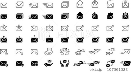 メールのアイコンセット メールのアイコンセット 107361328