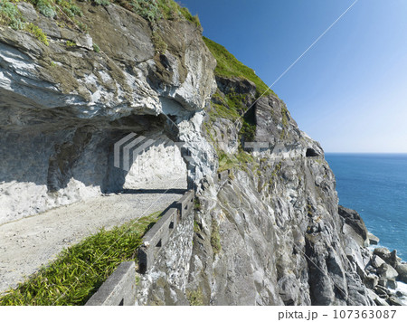 Aerial view and sea cliff road to Taroko national park , Hualien , Taiwan Aerial view and sea cliff road to Taroko national park , Hualien , Taiwan 107363087