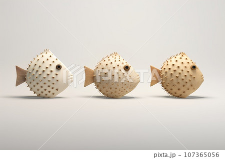 可愛いフグくん（3Dピクト） 107365056