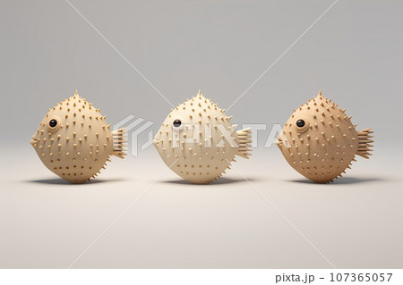 可愛いフグくん（3Dピクト） 107365057