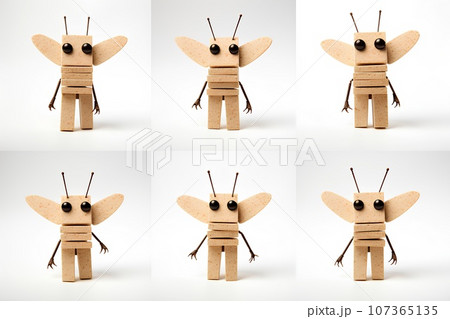 可愛いコルクの昆虫くん（3Dピクト） 107365135