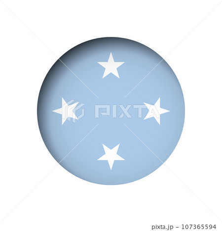 Federated States of Micronesia flag - behind the cut circle paper hole with inner shadow. Federated States of Micronesia flag - behind the cut circle paper hole with inner shadow. 107365594