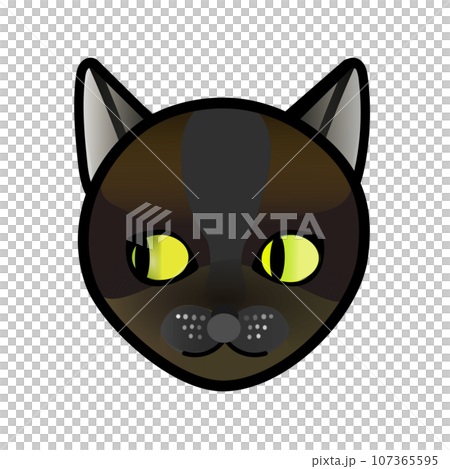 黒猫の顔のイラスト GIFアニメ用 黒猫の顔のイラスト GIFアニメ用 107365595