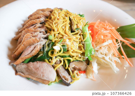 noodles with roasted duck noodles with roasted duck 107366426