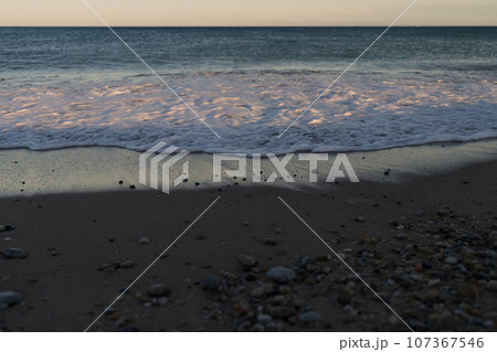 Antibes beach with sunset light Antibes beach with sunset light 107367546