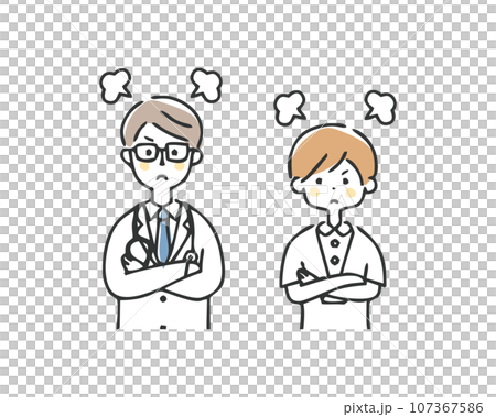 憤怒的醫務人員的插圖 107367586