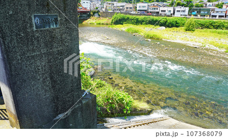 狩野川に設置されている柏久保樋管（静岡県伊豆市） 107368079
