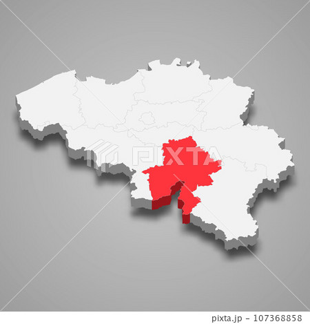 Namur state location within Belgium 3d map 107368858