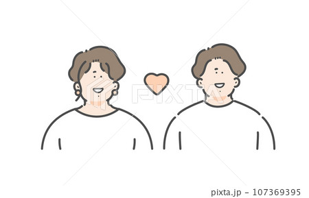 若い男女のイラストセット 若い男女のイラストセット 107369395