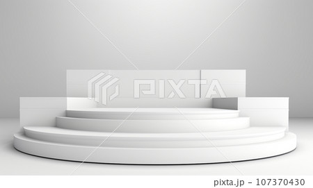 3d luxury white podium for your luxury product.Generative AI 107370430