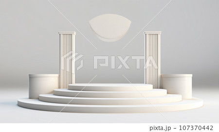 3d luxury white podium for your luxury product.Generative AI 3d luxury white podium for your luxury product.Generative AI 107370442