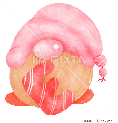 cute Valentines Day gnomes in pink hats 107370541