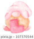cute Valentines Day gnomes in pink hats 107370544
