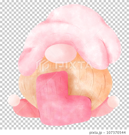 cute Valentines Day gnomes in pink hats 107370544