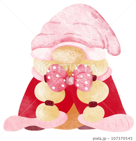 cute Valentines Day gnomes in pink hats 107370545