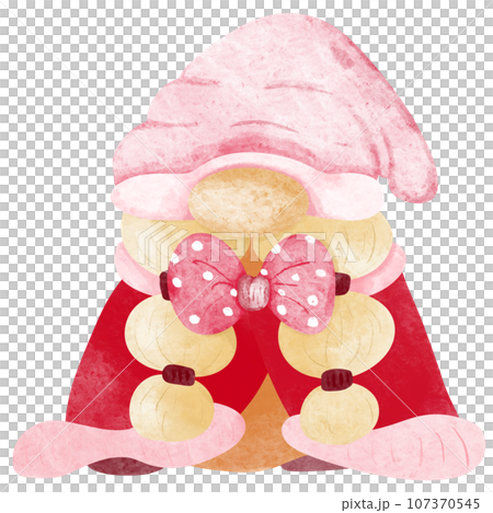 cute Valentines Day gnomes in pink hats 107370545