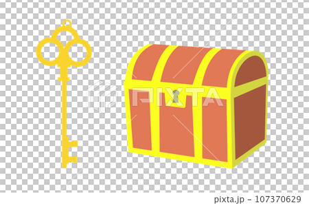 寶箱和鑰匙的插圖 寶箱和鑰匙的插圖 107370629