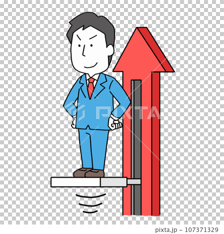 上昇する男性会社員 107371329