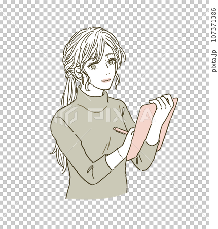 Beauty Illustration of a woman holding a medical record and counseling 107371386