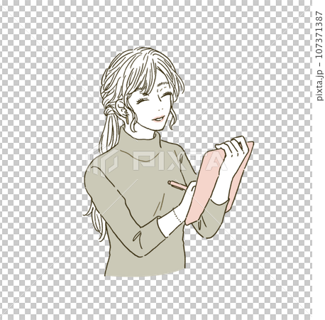 Beauty Illustration of a woman holding a medical record and counseling 107371387