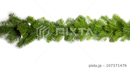 Christmas fir decoration on white Christmas fir decoration on white 107371476