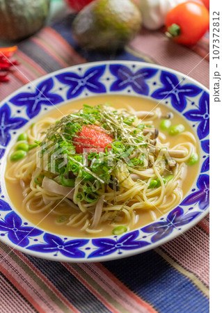 きのこと明太子のスープパスタ 107372812