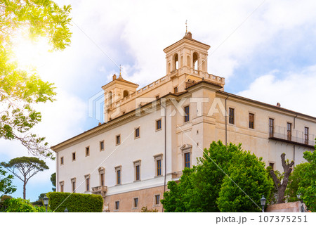 Villa Medici in Rome, Italy. View from street Villa Medici in Rome, Italy. View from street 107375251