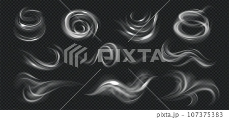Wind Swirls Realistic Set Wind Swirls Realistic Set 107375383