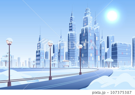Ice Snow City Composition 107375387