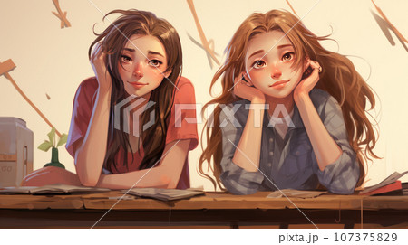 Very tired teenage girls 107375829