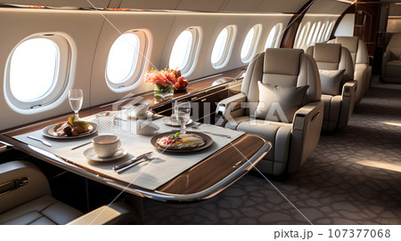 Private plane interior Private plane interior 107377068
