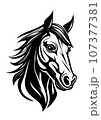 Vector silhouette of a horses head 107377381
