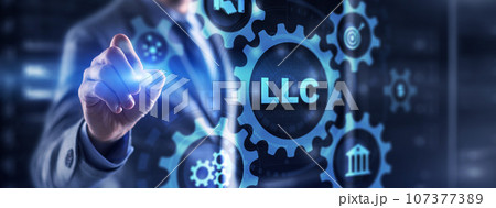 LLC. Limited Liability Company. Universal background for presentation 107377389