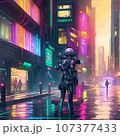 Nightmare Robot on the Loose in a Cyberpunk Styled Indian City 107377433