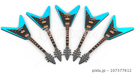 Set of electric acoustic guitar isolated on white background. Set of electric acoustic guitar isolated on white background. 107377612