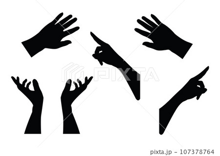 Silhouette hands collections. Vector illustration. 107378764