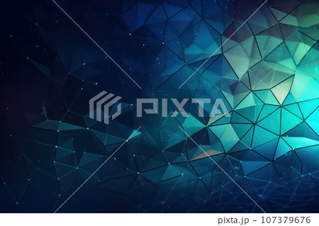 in blue shades background with triangles.  107379676