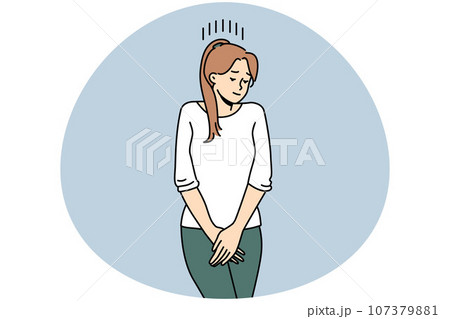 Woman suffer from urinary infection 107379881