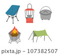 キャンプ用品イラスト素材セット 107382507