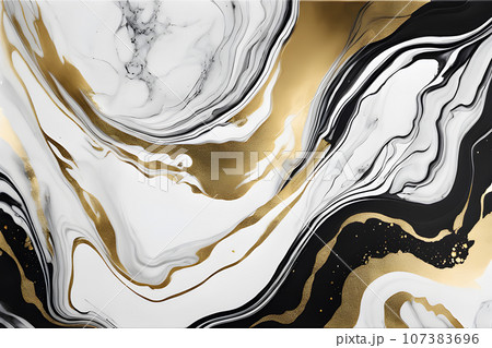 marble white black gold abstract background 107383696