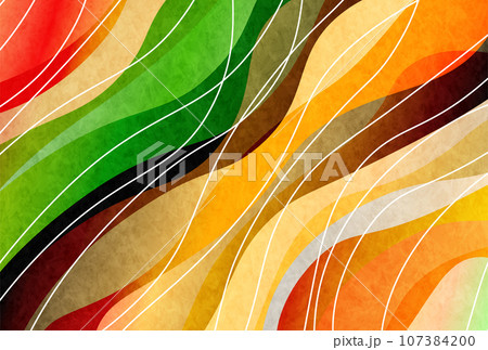 波　和柄　秋　模様　背景 107384200