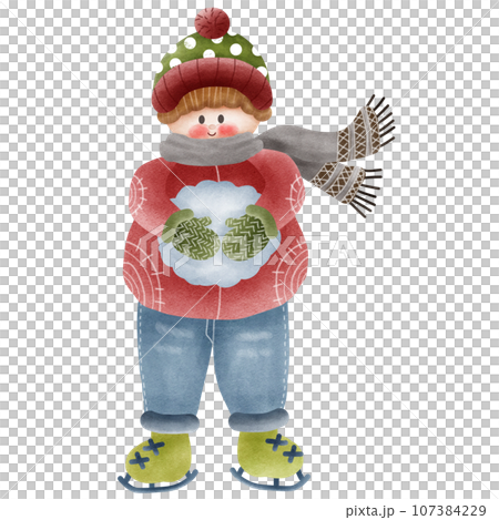 boy and snow 107384229