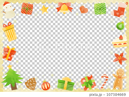 かわいいクリスマスのフレーム 107384669