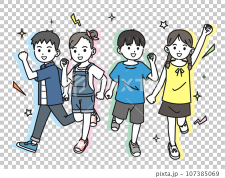 孩子們跑得很好的插圖 孩子們跑得很好的插圖 107385069