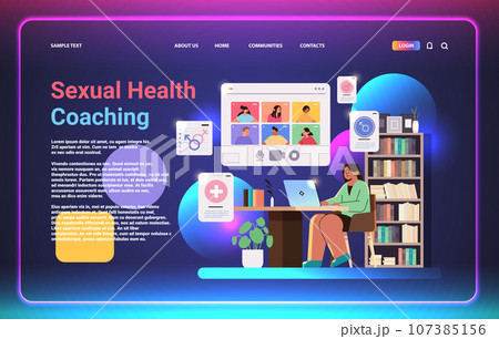woman gives online lecture about sexual health education contraceptive methods contraception and reproduction system human sexuality 107385156
