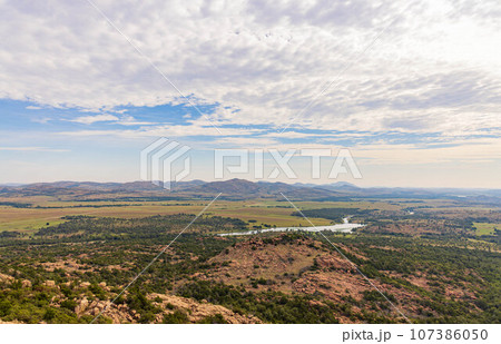 Daytime landscape of the Wichita Mountains National Wildlife Refuge 107386050